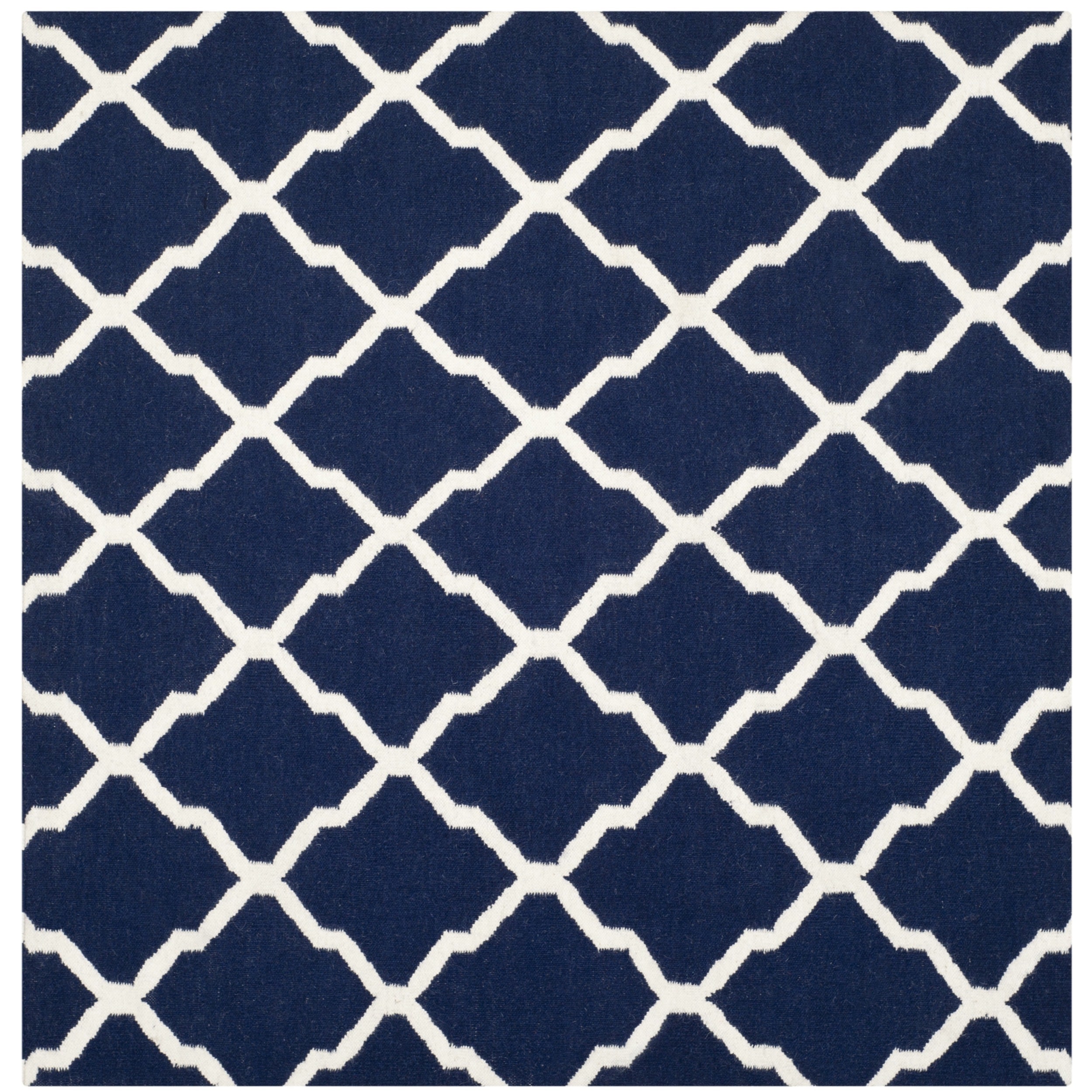 Safavieh Hand woven Moroccan Dhurries Navy/ Ivory Wool Rug (6 Square)