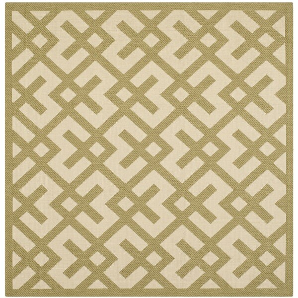 Safavieh Courtyard Contemporary Beige Green Indoor Outdoor Safavieh Courtyard Contemporary Beige Green Indoor Outdoor Rug 6 X27 7