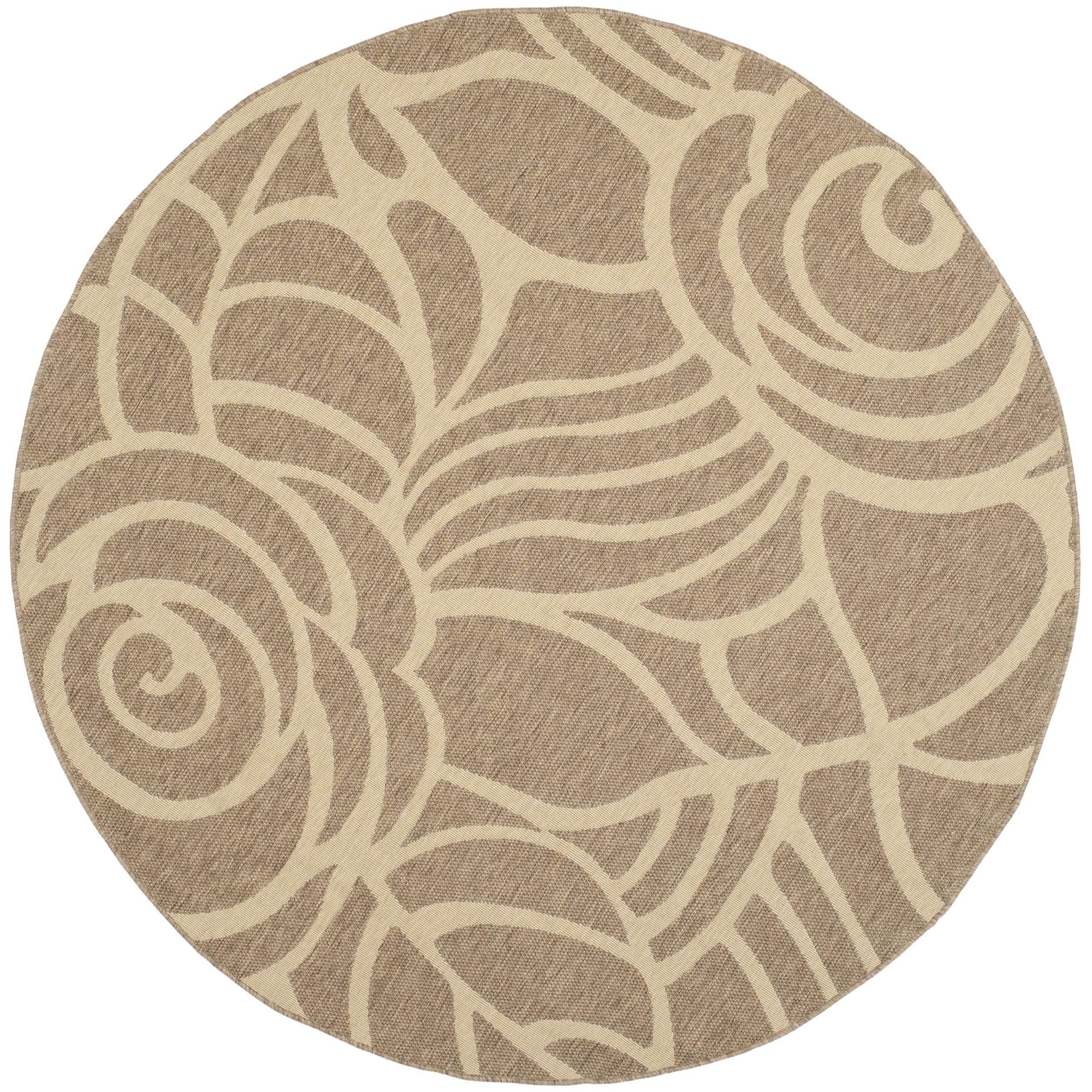 Safavieh Indoor/ Outdoor Courtyard Coffee/ Sand Rug (67 Round)