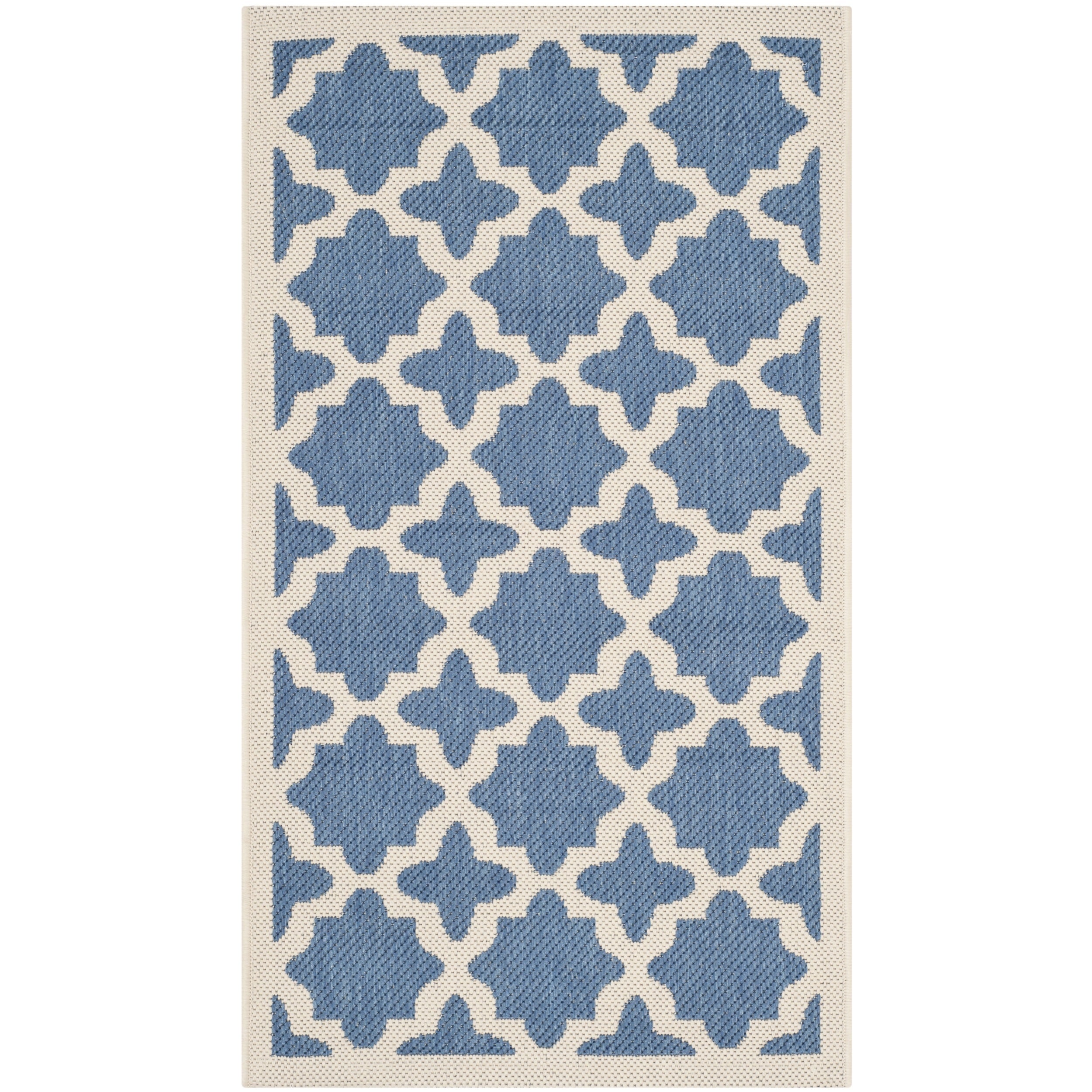 Safavieh Versatile Indoor/ Outdoor Courtyard Blue/ Beige Rug (27 X 5)