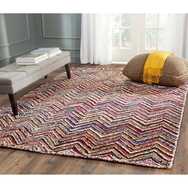 Safavieh Handmade Nantucket Abstract Chevron Multicolored Cotton Rug - 8' x 10'