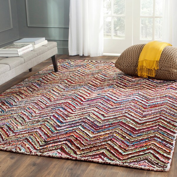 Safavieh Handmade Nantucket Abstract Chevron Multicolored Cotton Rug - 7'6 x 9'6