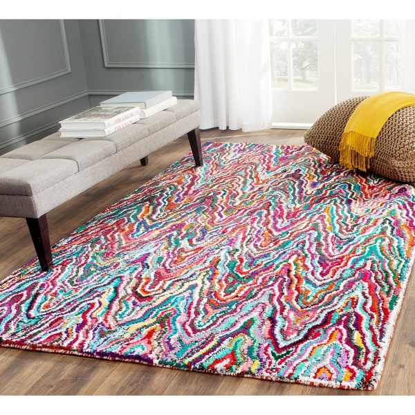 Safavieh Handmade Nantucket Abstract Chevron Multicolored Cotton Rug - 8' x 10'