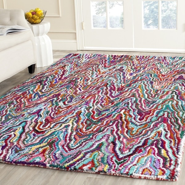 Safavieh Handmade Nantucket Abstract Chevron Multicolored Cotton Rug - 8' x 10'