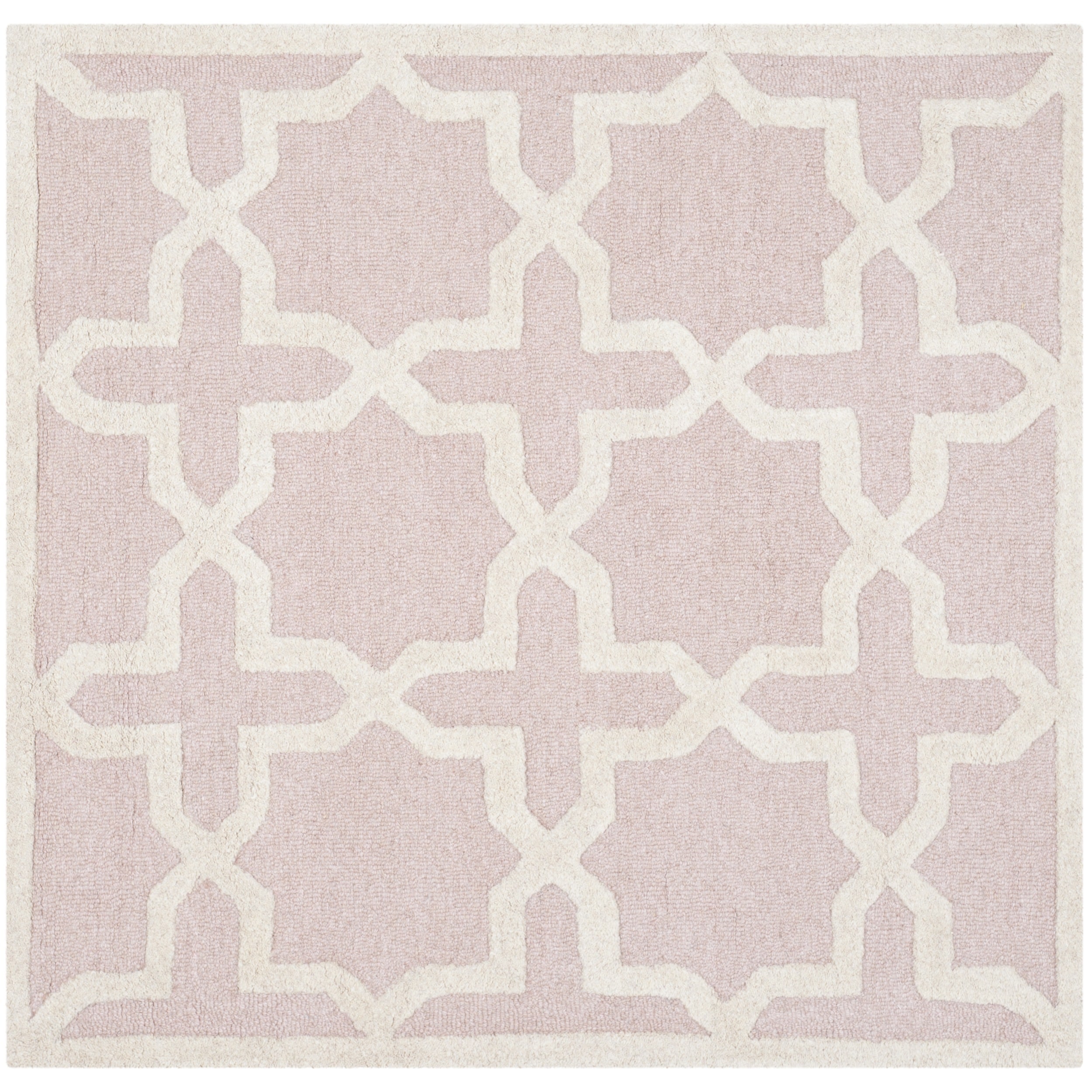 Safavieh Handmade Moroccan Cambridge Light Pink/ Ivory Wool Rug (4 Square)