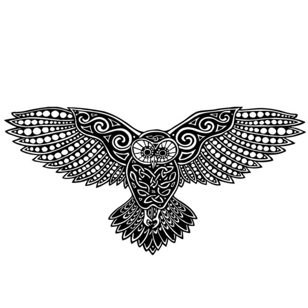 Flying Owl Bird Glossy Black Vinyl Wall Decal - Overstock - 8539804