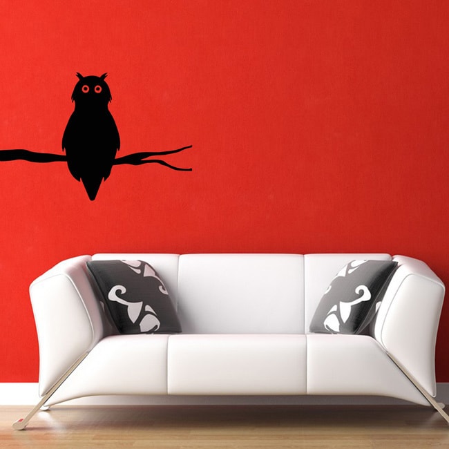 Owl Vinyl Wall Decal (Glossy blackMaterials VinylQuantity One (1) decalSetting IndoorInstallation Easy self installDimensions 25 inches high x 35 inches wide )