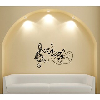 Musical Waves Treble Clef Vinyl Sticker Wall Decals - Bed Bath & Beyond ...
