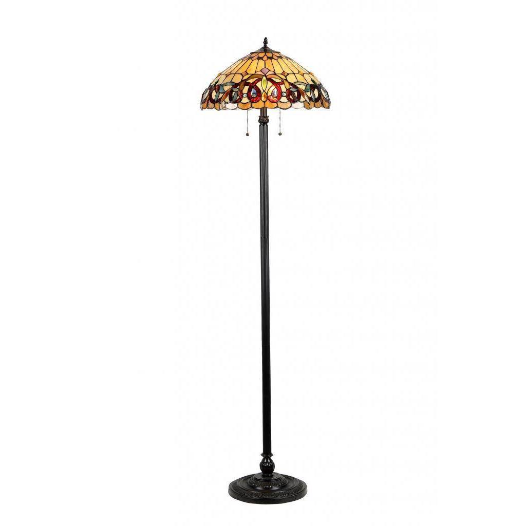 Tiffany Style Victorian Design 2-light Bronze Floor Lamp