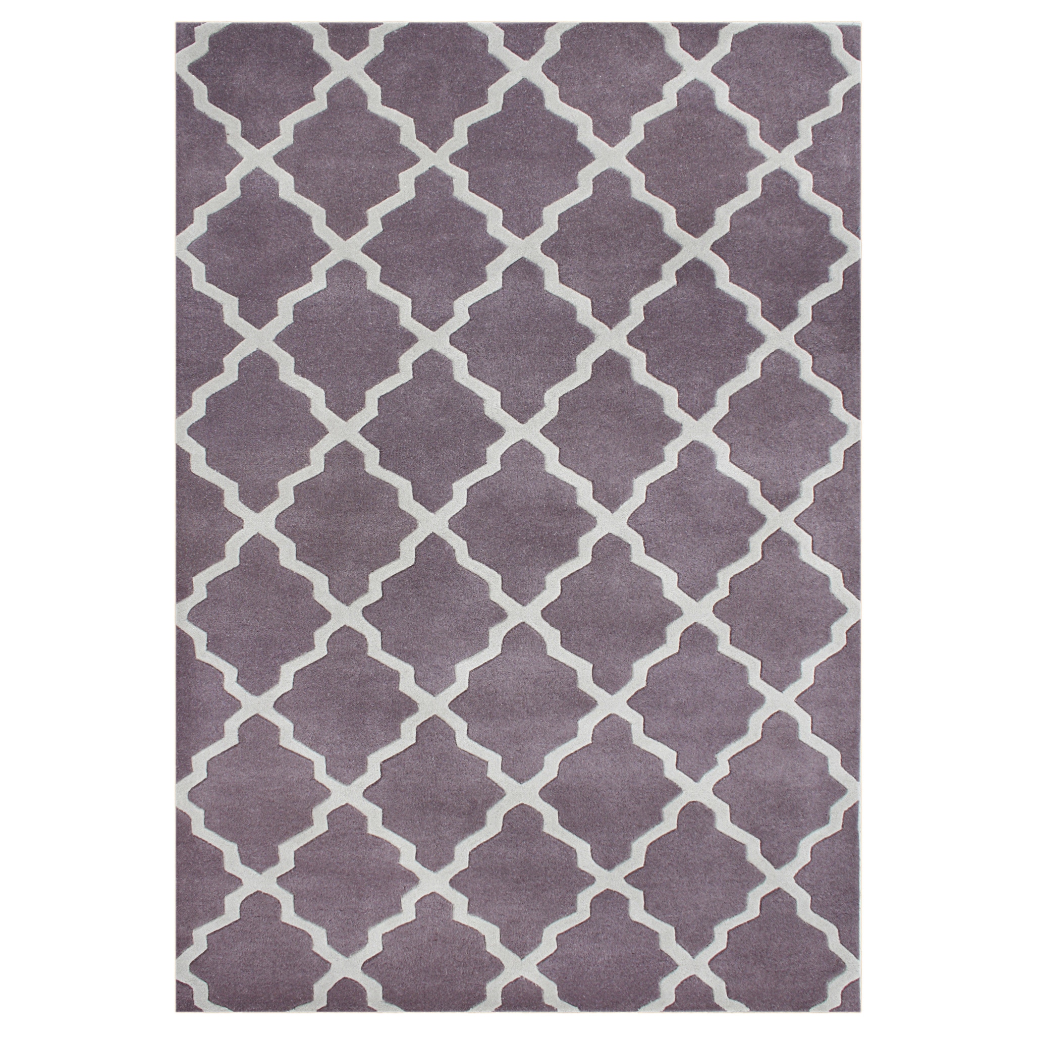 Handmade Lilac/ Moon Beam Blend Wool Area Rug (5 X 8)