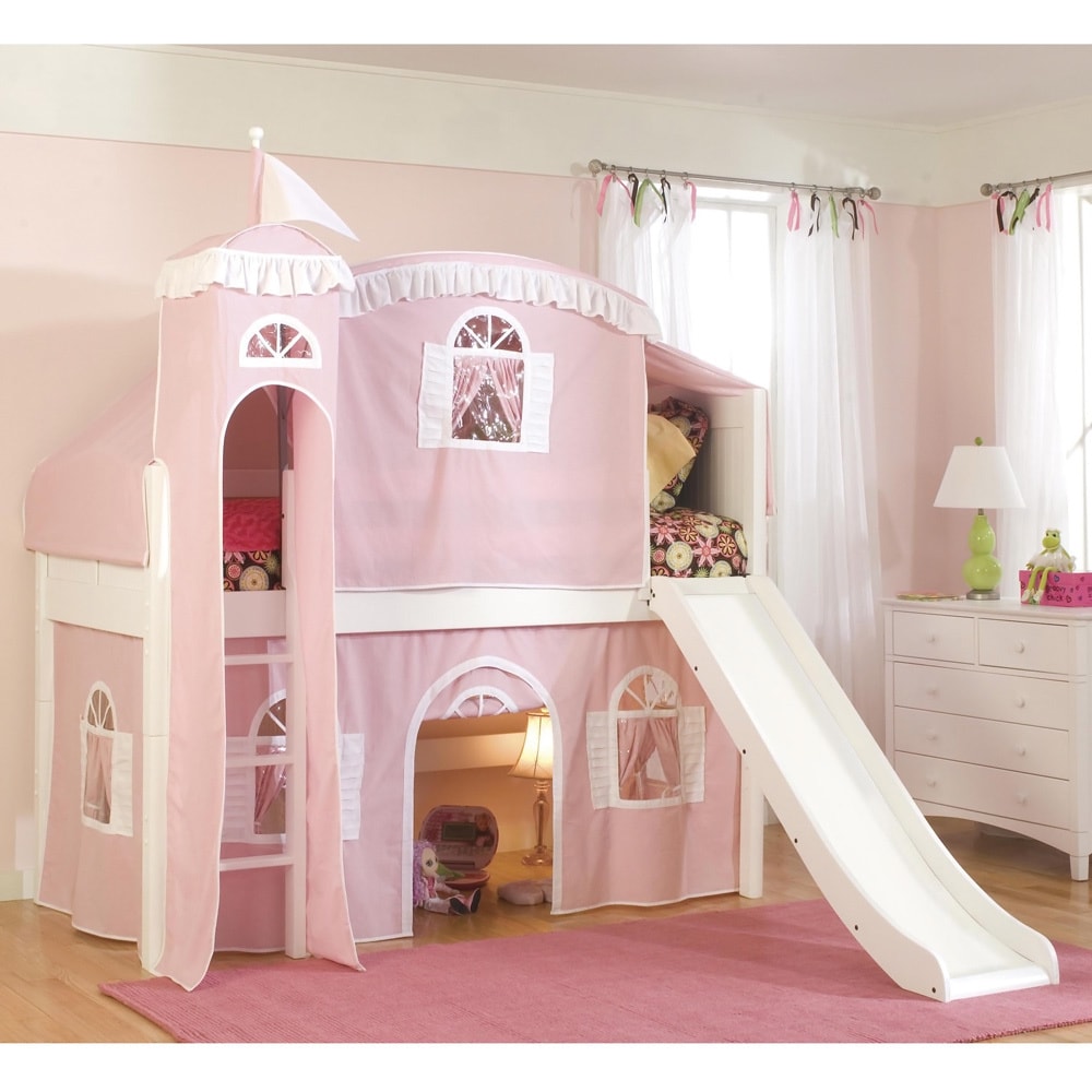girl castle bed with slide