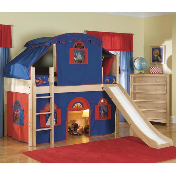 Natural LowLoft Twin Playhouse Bed with Slide and Ladder Bed Bath & Beyond 8540090
