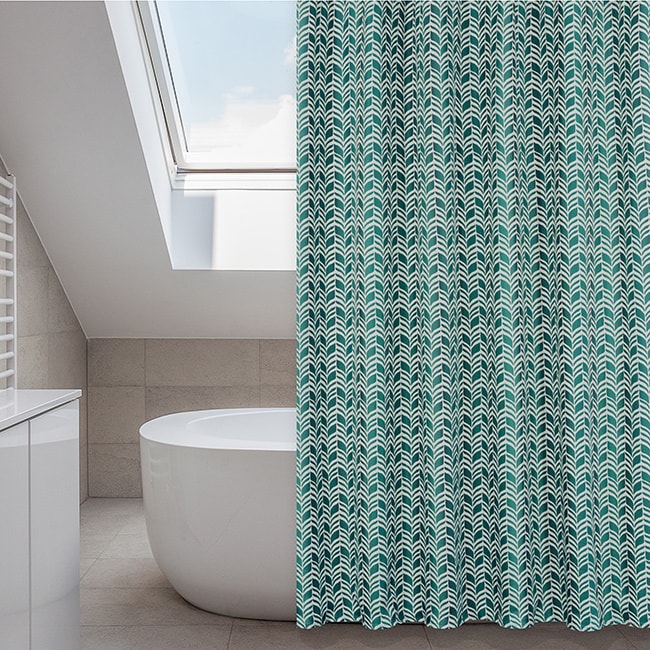 Metro Emerald Green Shower Curtain, Rings, Liner Set