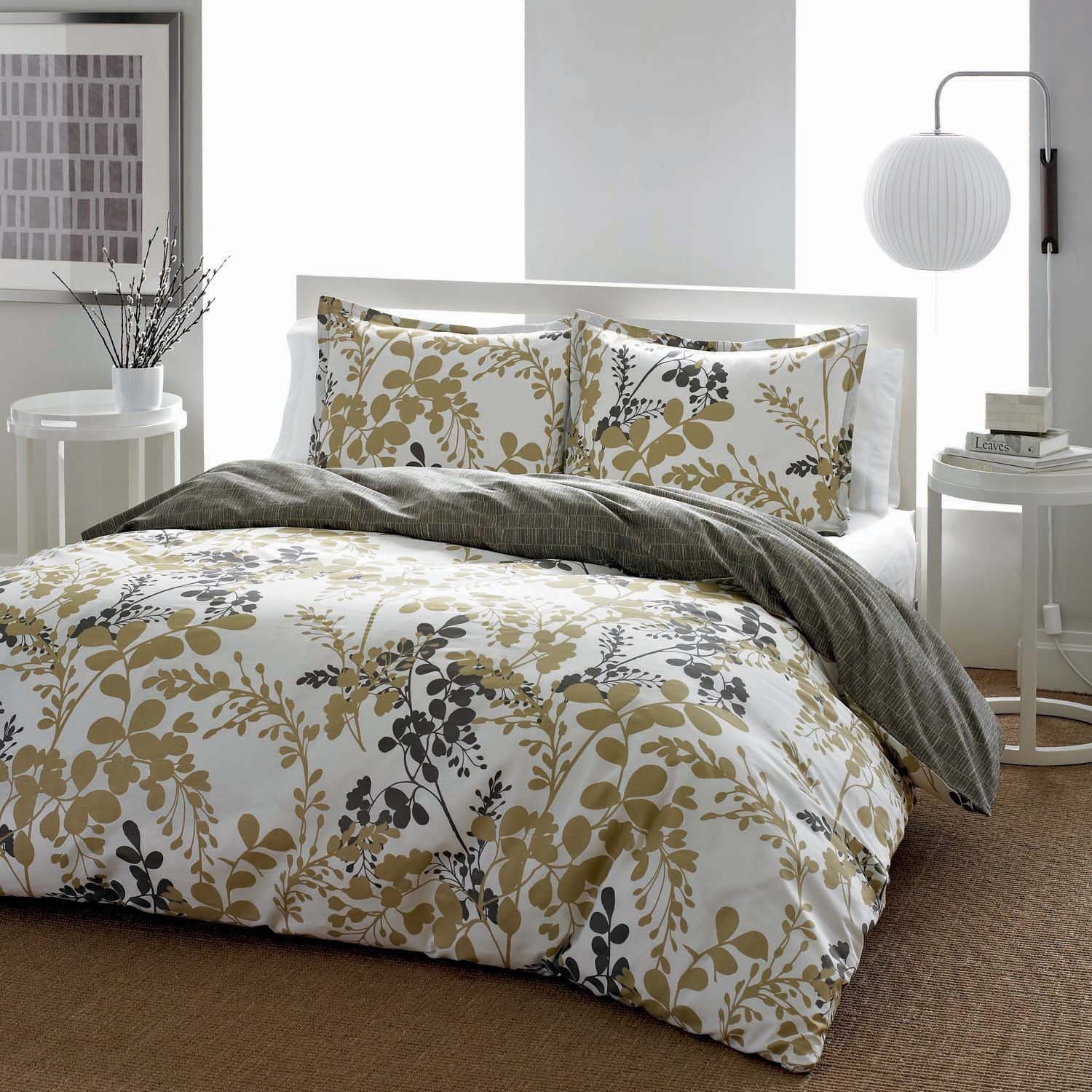 City Scene City Scene Sassafras Reversible 3 piece Comforter Set Gold Size Twin