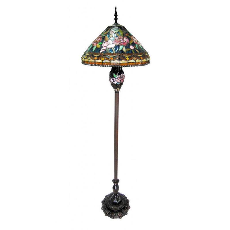 Tiffany Style 2-light Flower Design Floor Lamp