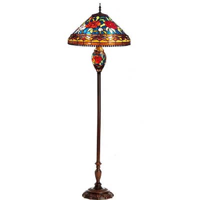 Tiffany Style 2-light Flower Design Floor Lamp