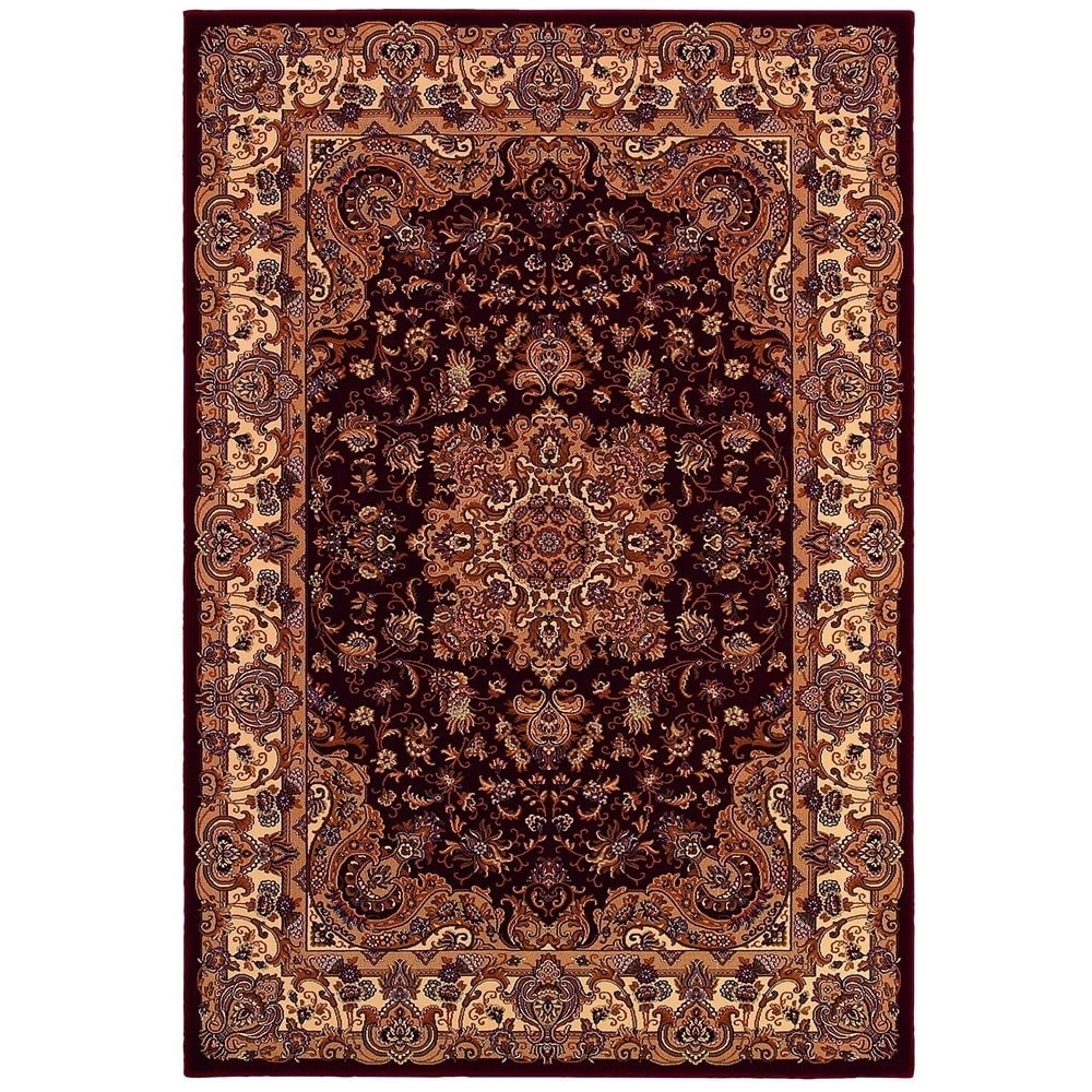 Himalaya Annapurna Antique Cream/ Persian Red Rug (66 X 96) (Antique creamSecondary colors Camel, caramel, deep sage, ebony, ivory, Persian red, tealPattern FloralTip We recommend the use of a non skid pad to keep the rug in place on smooth surfaces.Al