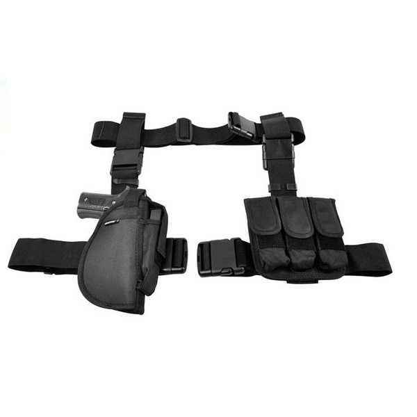NcStar 3 Piece Drop Leg Holster/Mag Holder Black