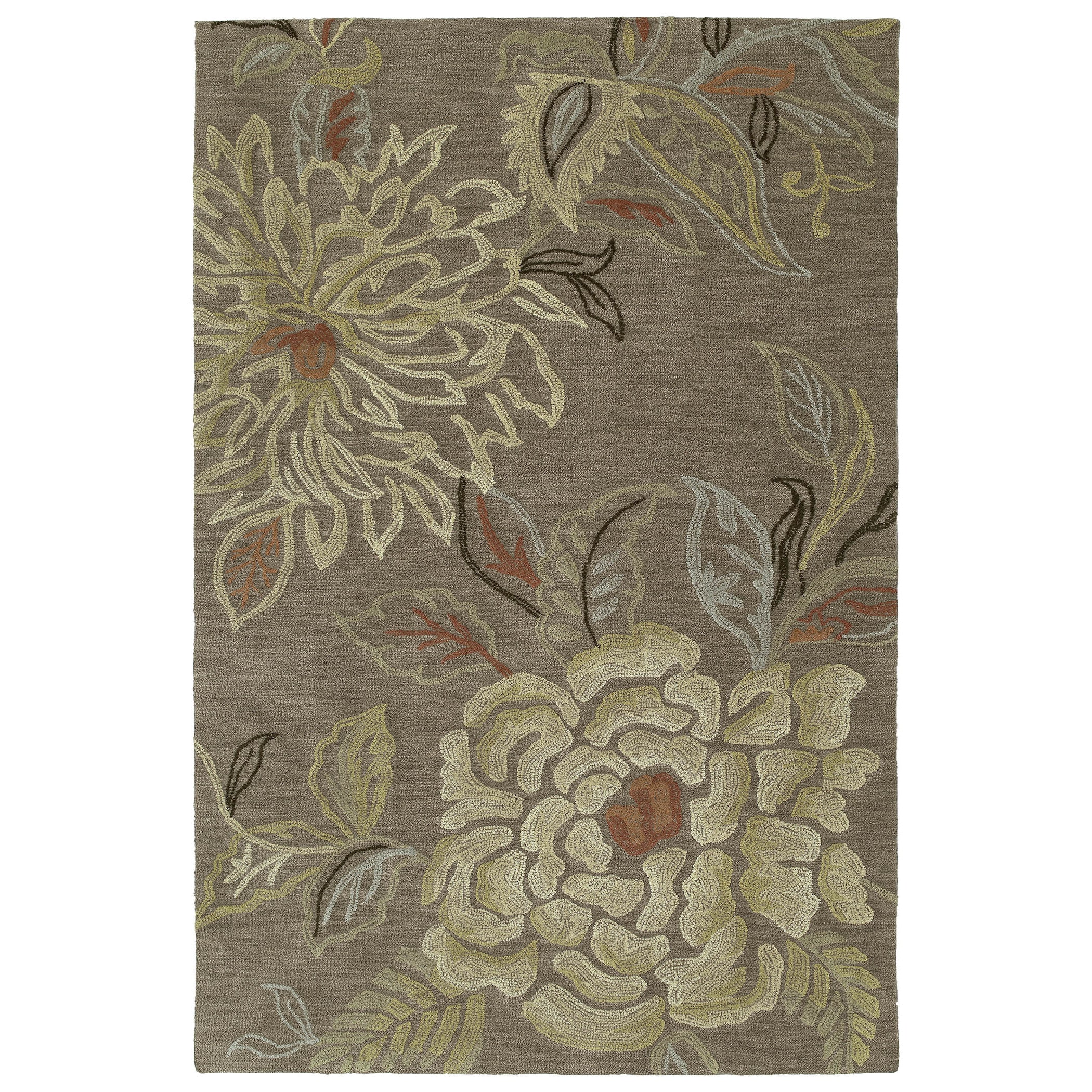 Copia Light Brown Floral 2x3 Polyester Rug