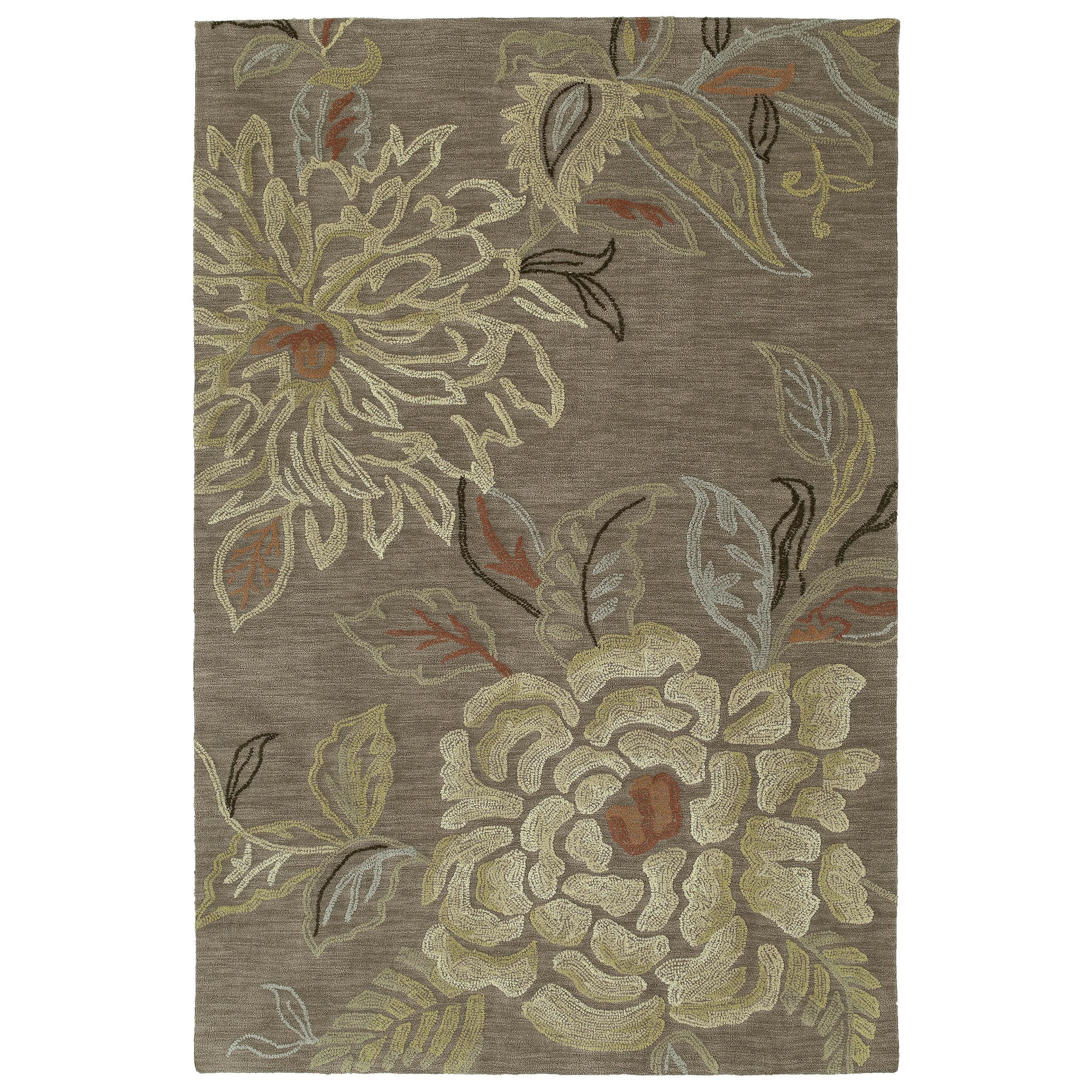 Copia Light Brown Floral 8x10 Polyester Rug