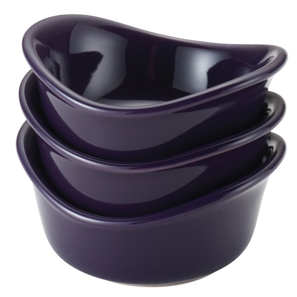 Rachel Ray Purple Stoneware 3 Piece Dipping Cup Set Rachael Ray Chip & Dip