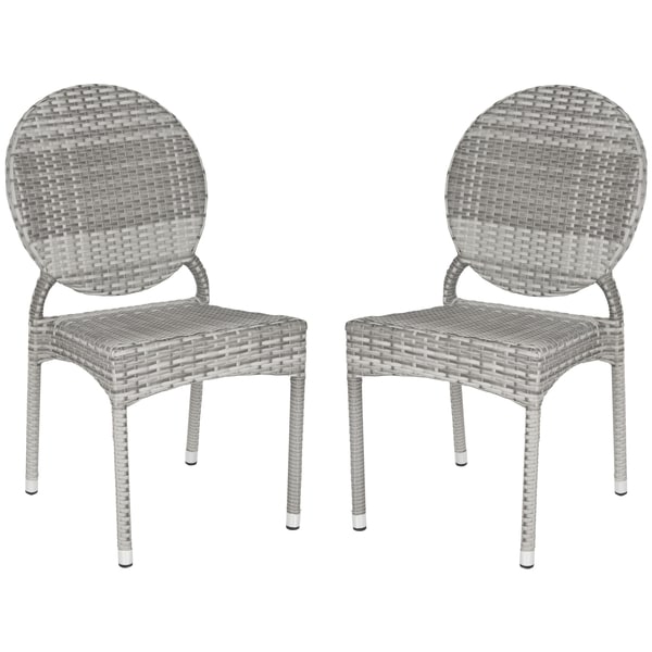 Valdez Grey Indoor Outdoor Stackable Side Chair (Set of 2) Safavieh Dining Chairs