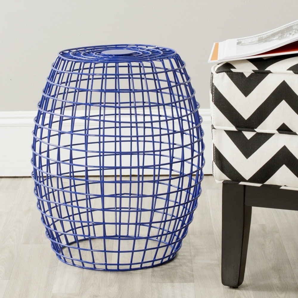 Eric Dark Blue Grid Stool (Dark blueMaterials IronDimensions 17.9 inches high x 14.8 inches wide x 14.8 inches deepThis product will ship to you in 1 box.Furniture arrives fully assembled )