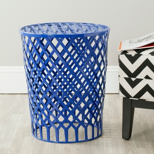 Safavieh Thor Dark Blue Welded Iron Strips Stool - 0