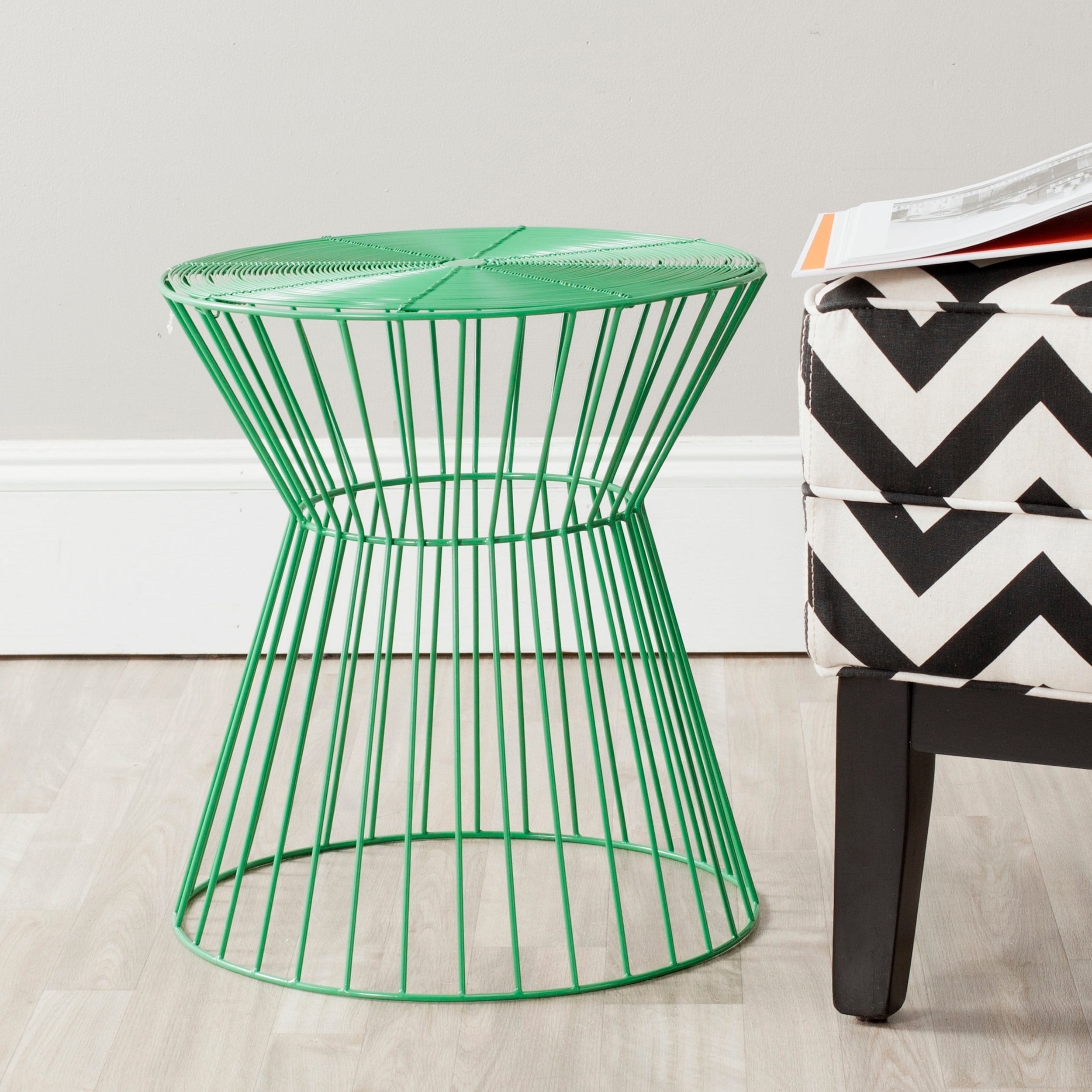 Adele Green Iron Wire Stool