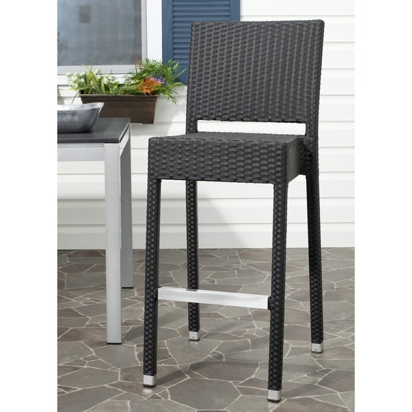 Shop Safavieh 29.5-inch Bethel Black Indoor/Outdoor Bar Stool - On Sale