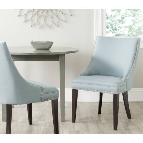 SAFAVIEH Dining Afton Light Blue Dining Chairs (Set of 2) - 22" x 25.6" x 36.4"