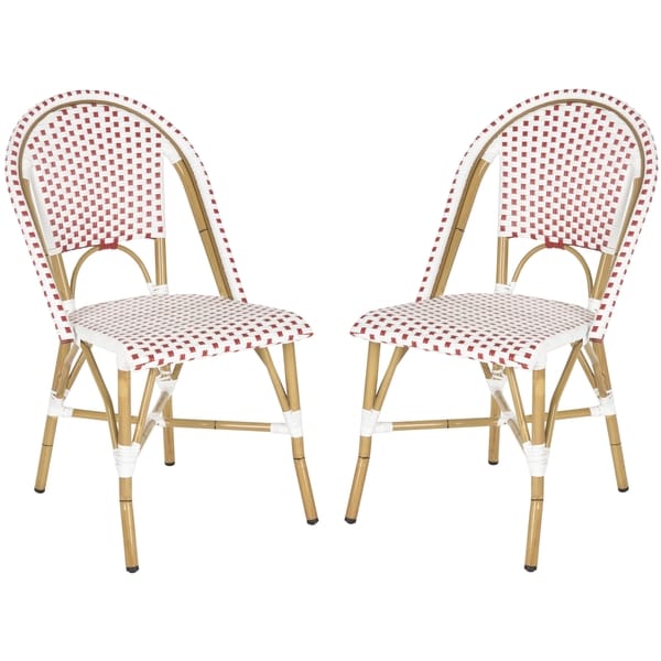 Salcha Red/ White Indoor Outdoor Stackable Side Chair (Set of 2) Safavieh Dining Chairs
