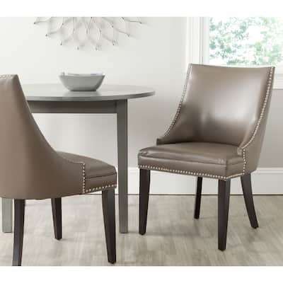 SAFAVIEH Dining Afton Clay Bicast Leather Dining Chairs (Set of 2) - 22" x 25.6" x 36.4"