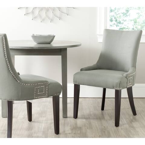 SAFAVIEH Dining Gretchen Granite Linen Dining Chairs (Set of 2) - 22.2" x 25.6" x 35.8"