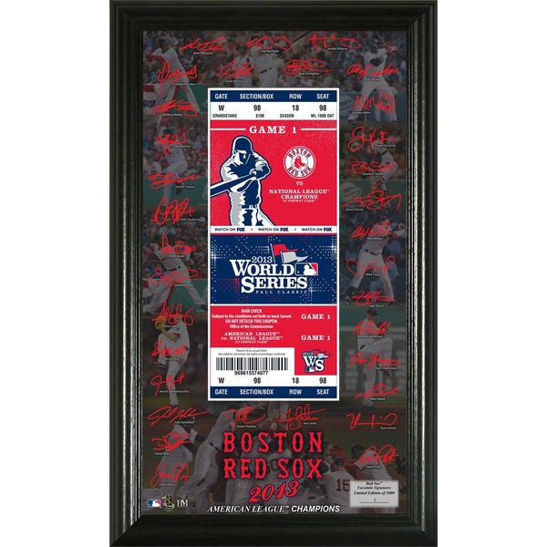 Boston Red Sox 2013 AL Champions World Series Signature Ticket Highland Mint Baseball