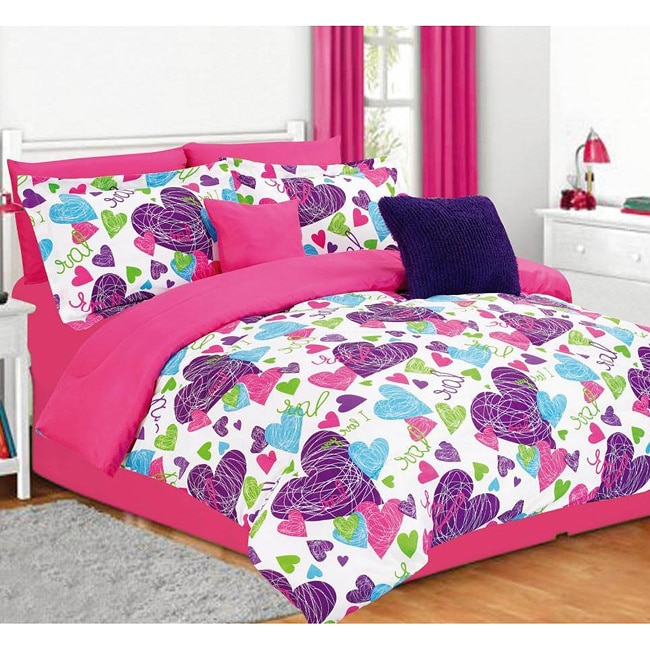 Misty 5 piece Heart Comforter Set