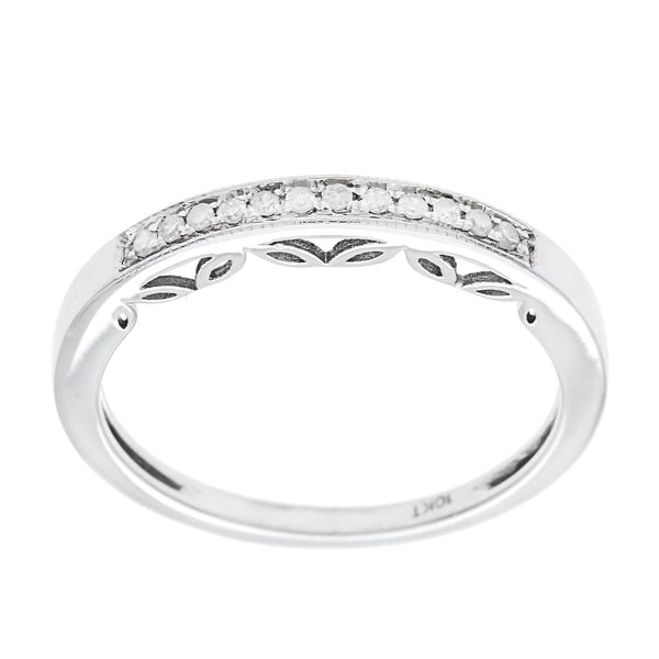 10k White Gold 1/5ct Vintage Style Diamond Band (G H, I1 I2) Women's Wedding Bands