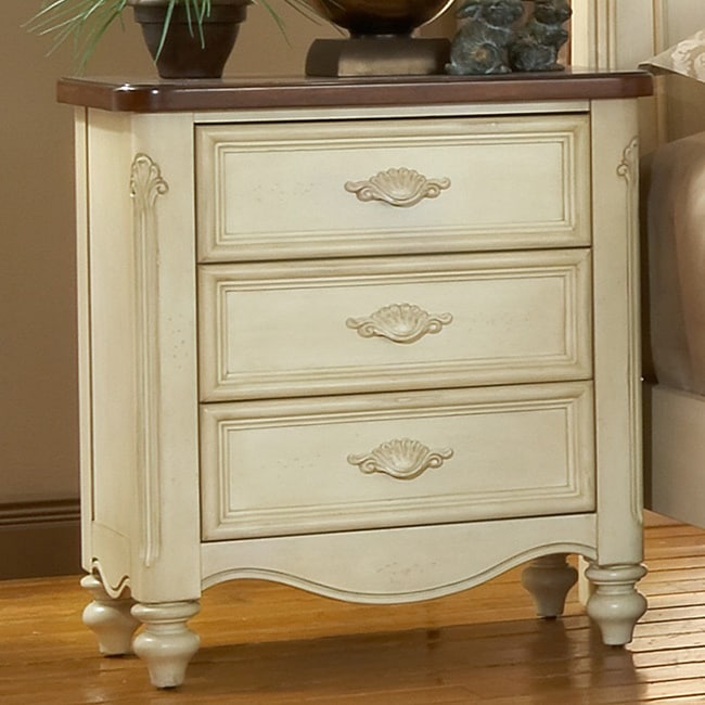 Rockford International Crescent Manor White Nightstand White Size 3 drawer