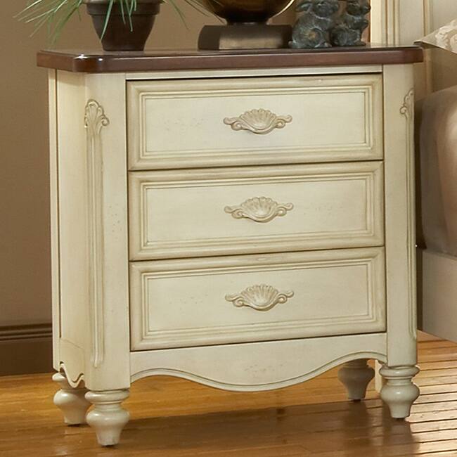 Crescent Manor White Nightstand