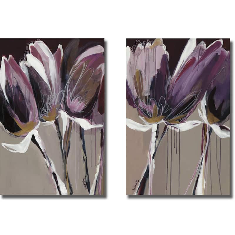 Angela Maritz 'Aubergine Splendor I and II' 2-piece Canvas Art Set