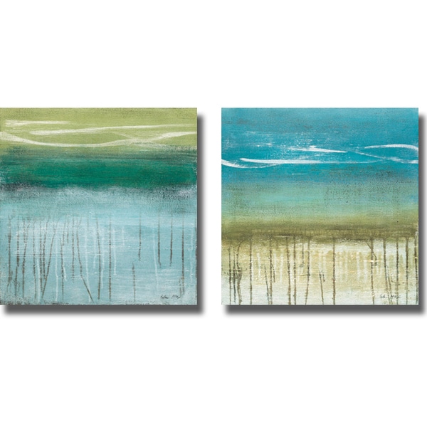 Heather McAlpine Shoreline Memories I and II 2 piece Canvas Art Set