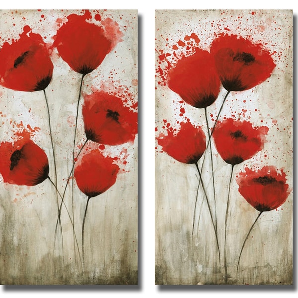 Catherine Brink 'Luminous Crimson I and II' 2-piece Canvas Art Set - On ...