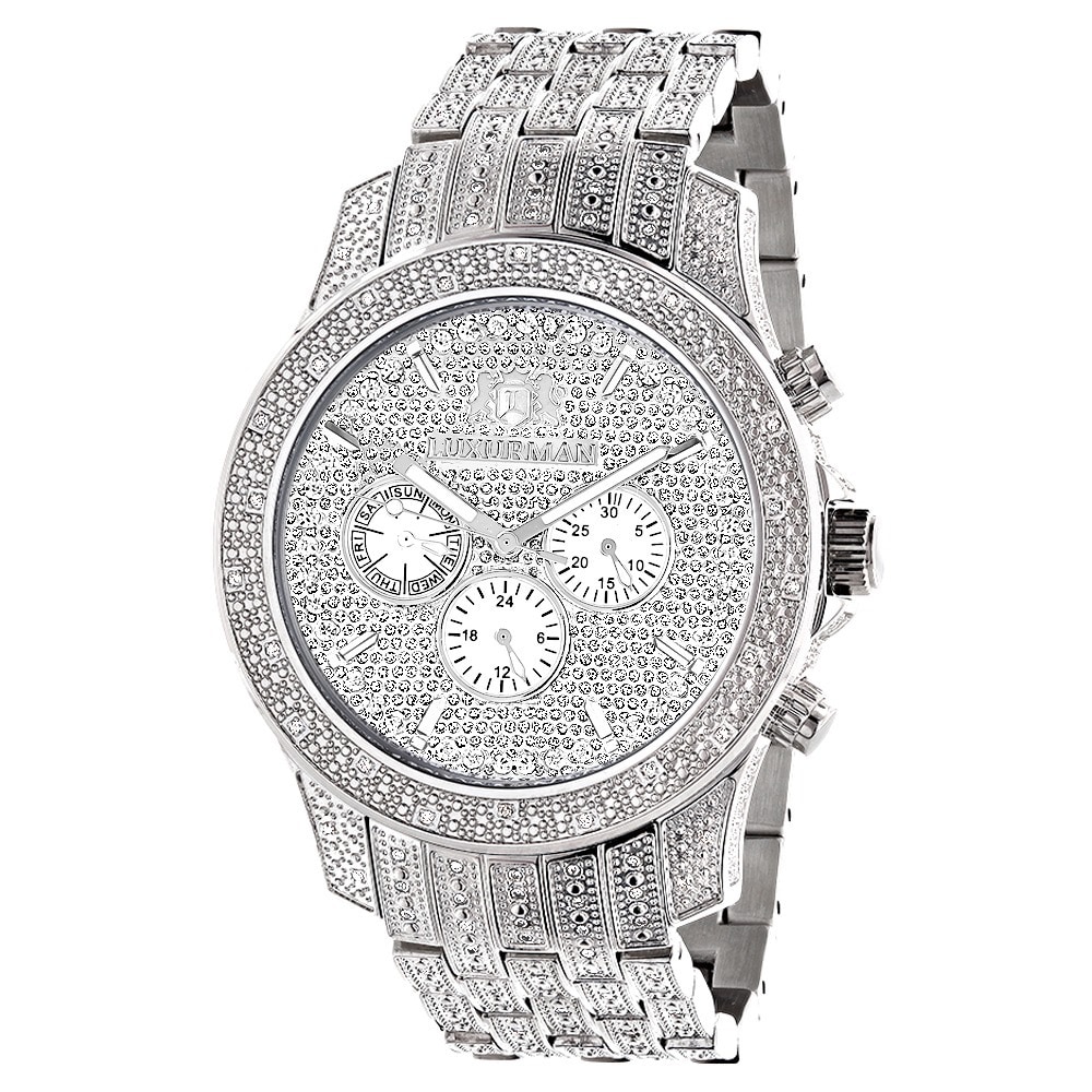 Iced Out Watches Luxurman Mens 1.25ct 