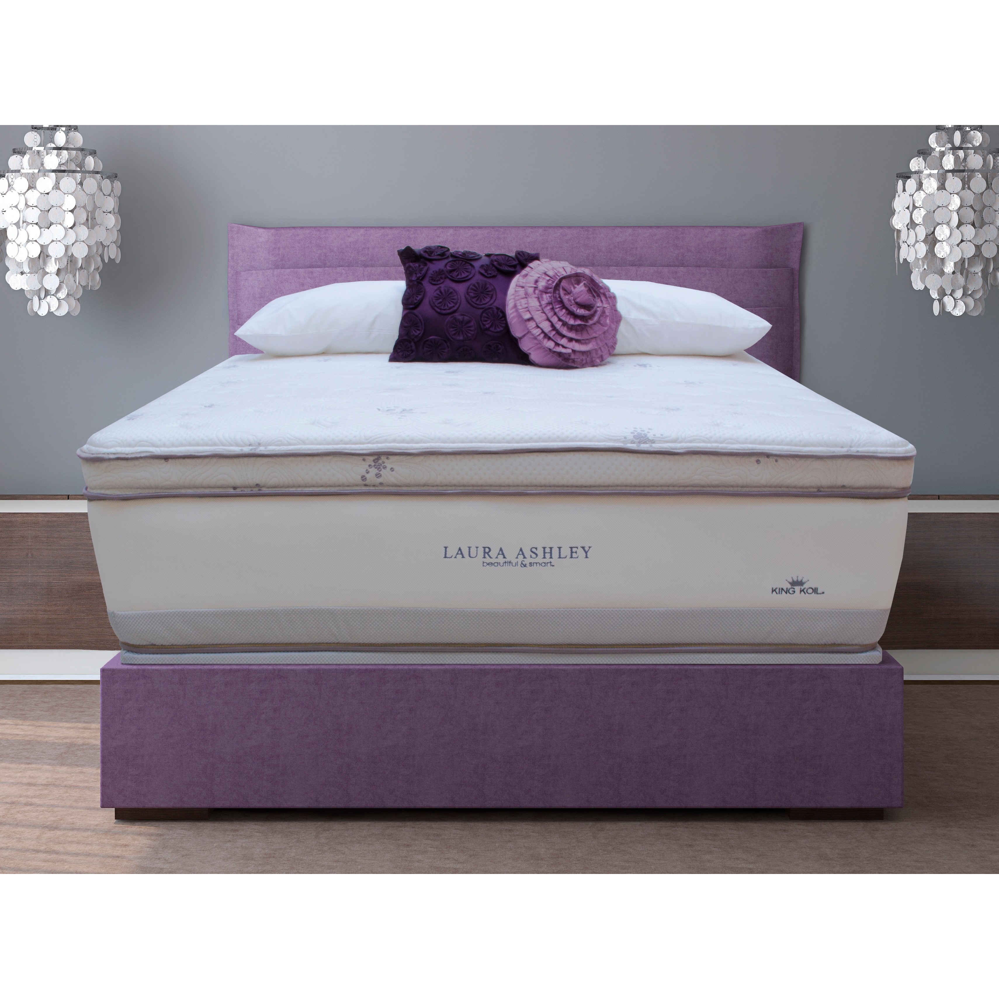 Laura Ashley Laura Ashley Blossom Firm King size Mattress And Foundation Set White Size King