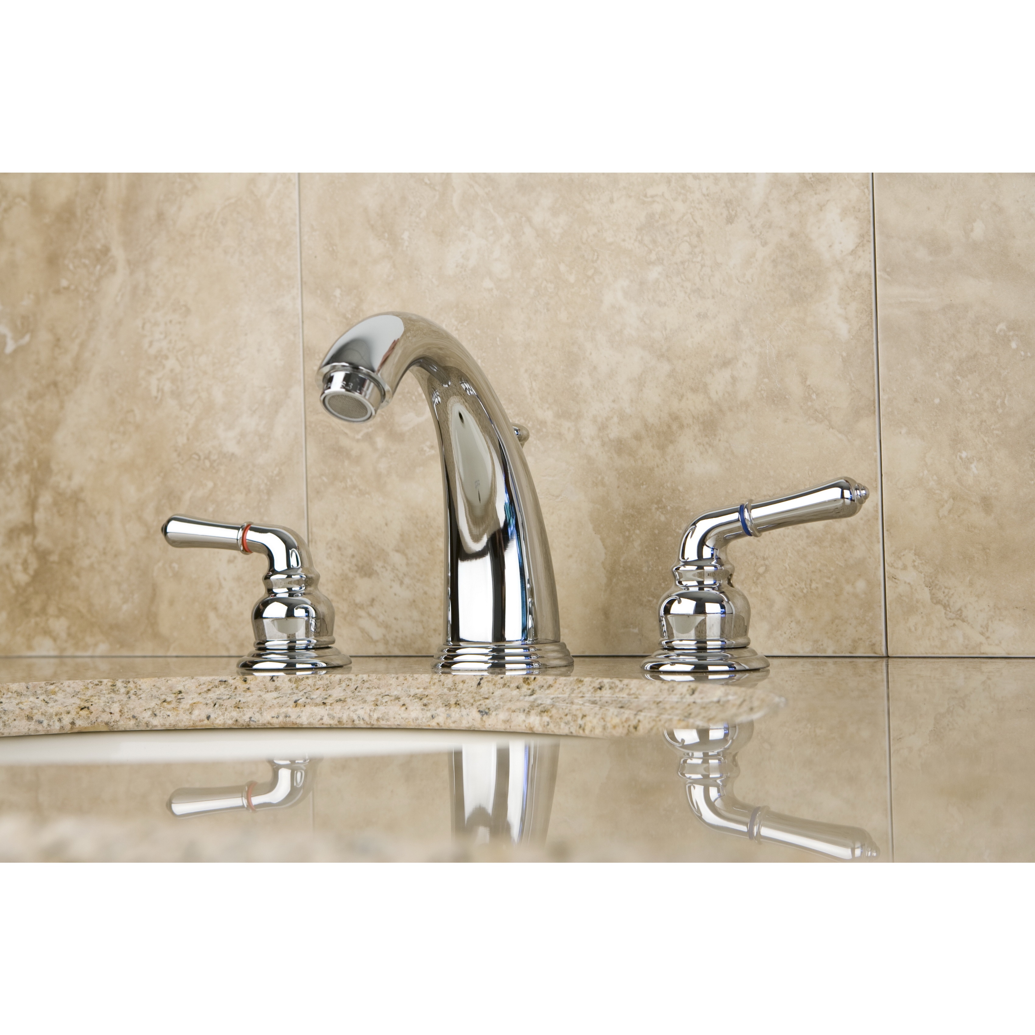 Victorian Chrome Widespread Double Handle Bathroom Faucet