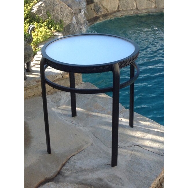 Shop Caluco Lanai Patio Furniture Acrylic Midnight Black Top End Table