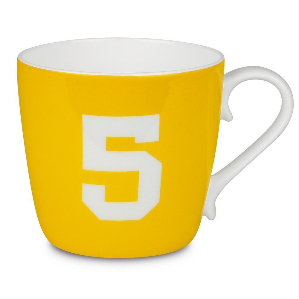 Konitz Number 5 Design Collectible Bone China Sun Yellow Mug