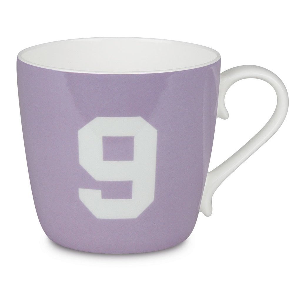 Konitz Number 9 Design Collectible Bone China Lilac Purple Mug