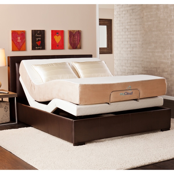 adjustable bed queen mattress foam memory inch gel infused mycloud mattresses frame beds overstock sets luxury visit premium
