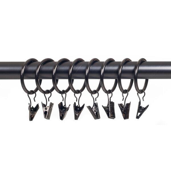 Shop Windsor Home Curtain Rod Ring Clips Set Of 8 Free